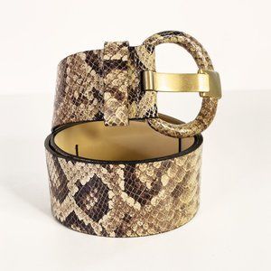 Banana Republic Genuine Leather Snake Print Wide Leather Belt